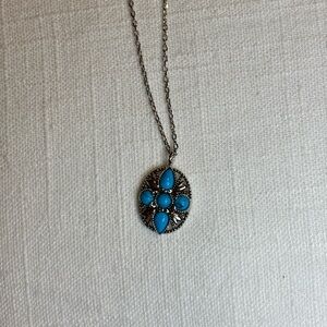 Montana Silversmiths Silver Pendant Necklace with Turquoise Stones